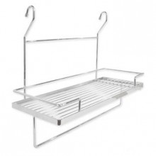 Полка большая с держателем для полотенца 450x210x380 мм, хром