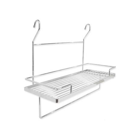 Полка большая с держателем для полотенца 450x210x380 мм, хром