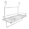Полиця велика з тримачем для рушника 450x210x380 мм, хром