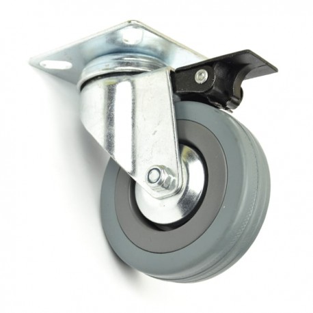 Ролик на металлической платформе с тормозом