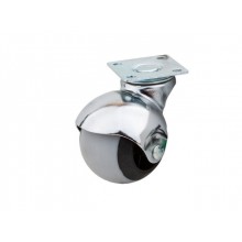 Ролик меблевий на мет. платформі гумовий круглий d-40 мм