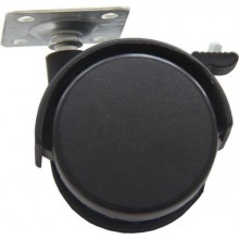 Ролик меблевий з майданчиком d-40 пластик з гальмом Sigma