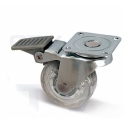 Колесо мебельное GTV KM-AH50MM-00 прозрачное c тормозом
