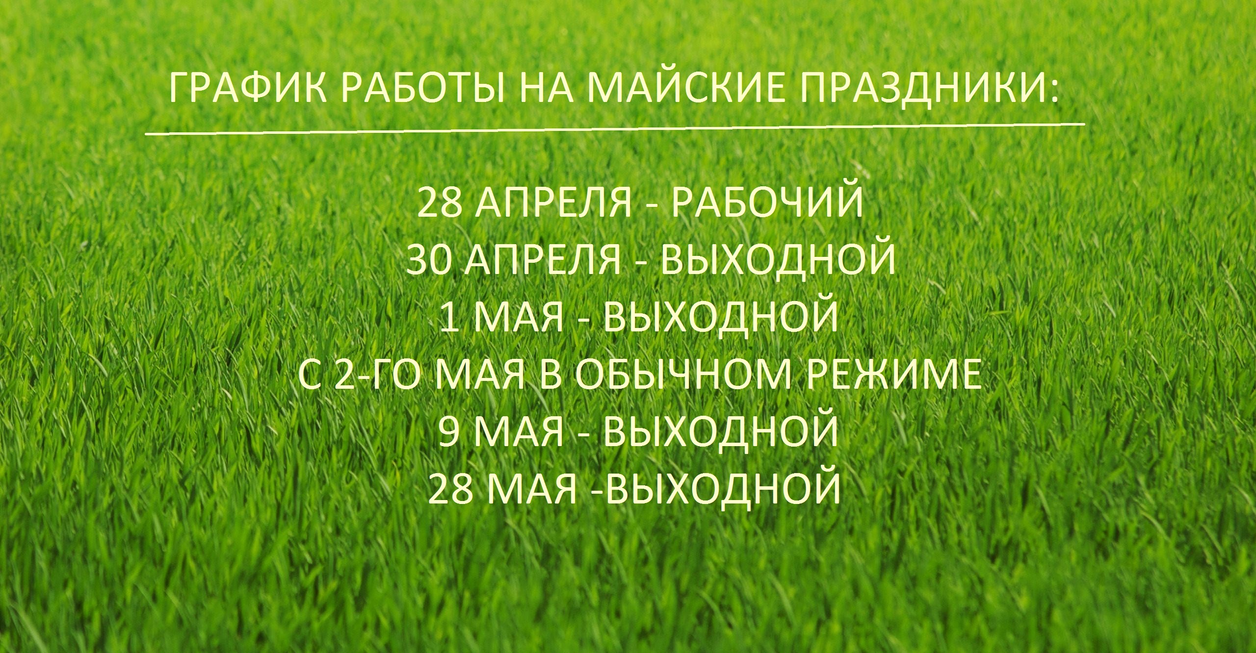 график работы на майские